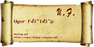 Ugor Fülöp névjegykártya